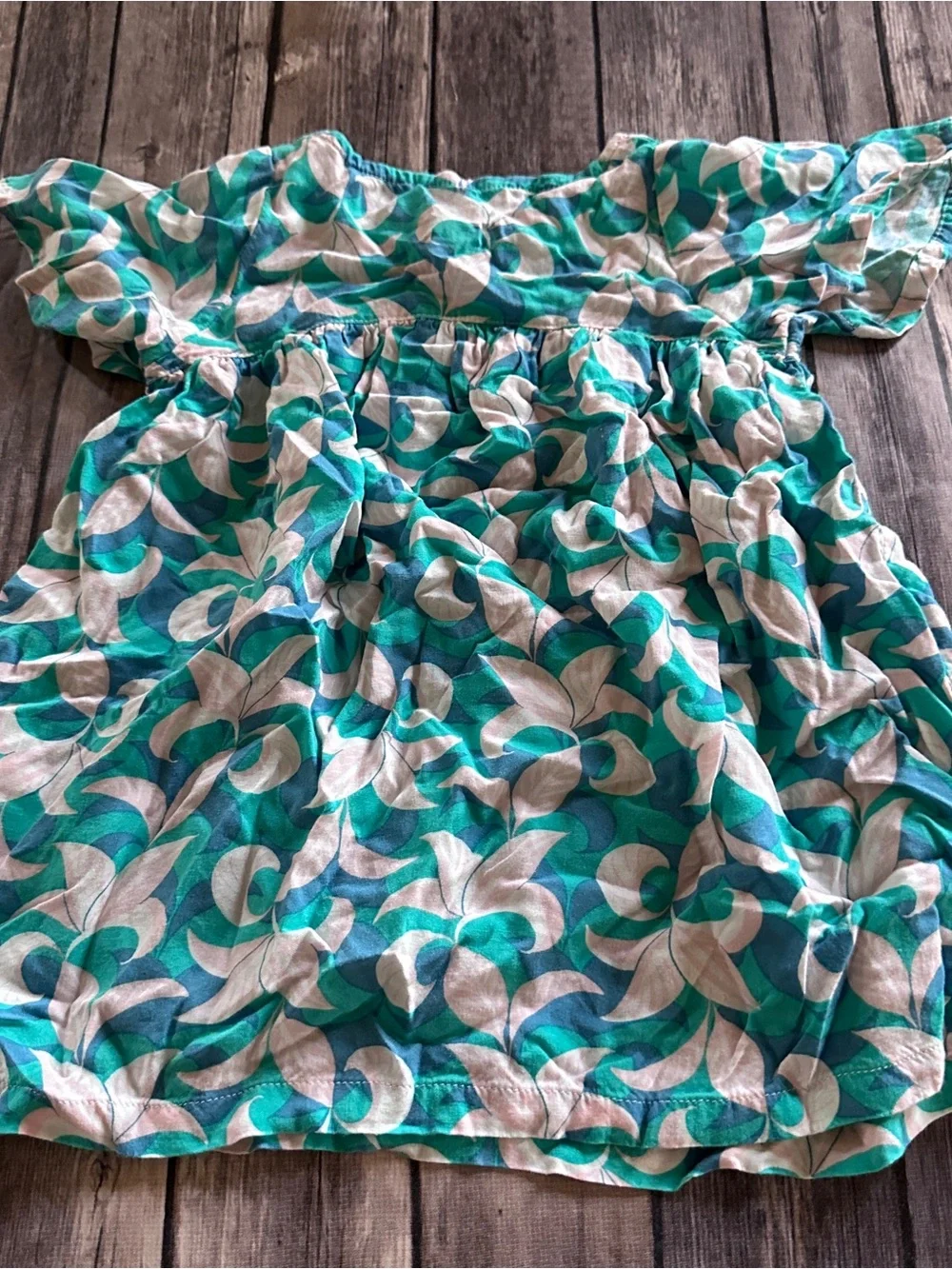 Genuine kids turquoise floral dress 18m vguc